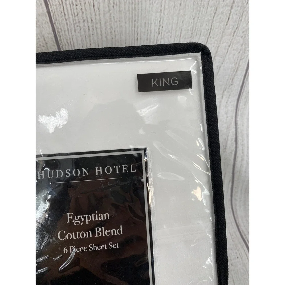 Hudson Hotel Sheet Set King Bright White 800TC Egyptian Cotton Blend Crisp